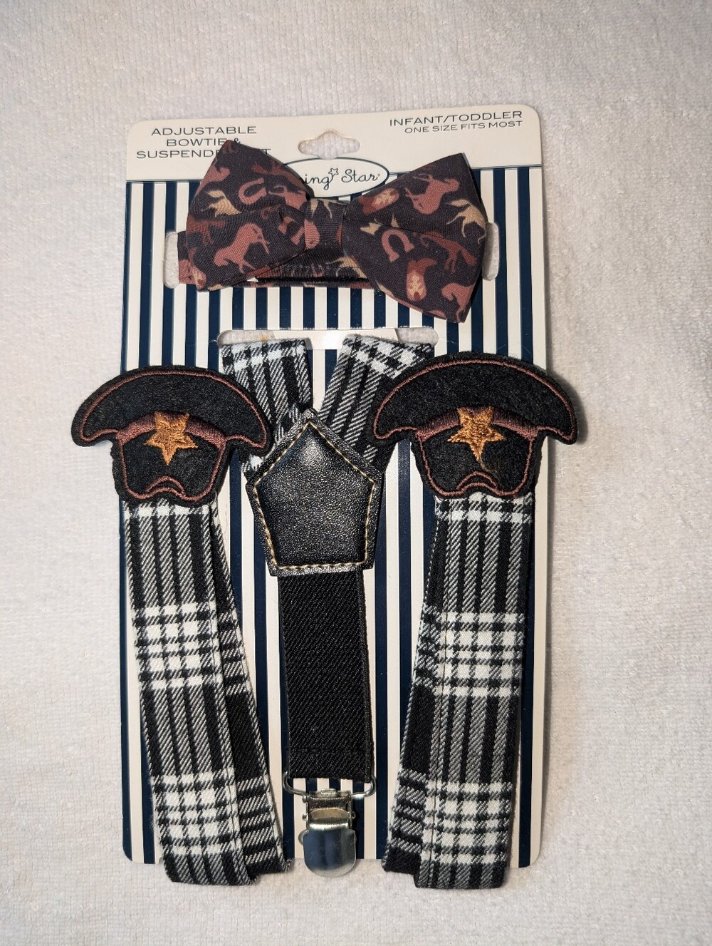 RISING STAR Infant/Toddler Adjustable Bowtie & Suspender Set
